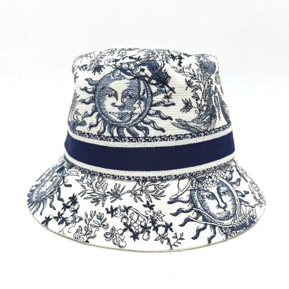 Dior 42TFS923X131 D-BOBBY Embroidered logo jacquard Hat Canvas White/Navy main image 12